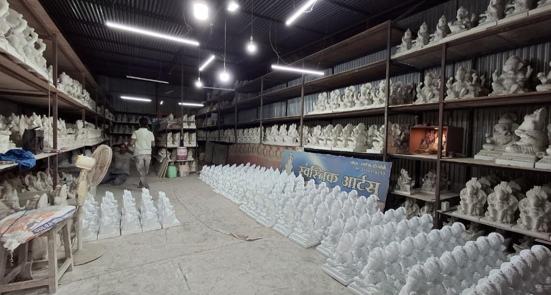 The many murtis created at the factory which lies in Nepti. (Source: CKA Archives)