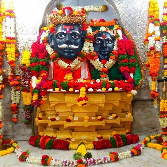 Kal Bhairav and Jogeshwari Mata at the Kal Bhairavnath Mandir of Adadgaon.[4]