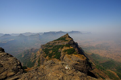 A view of Harishchandragad. Note the elevated location of the fort. Like any other forts, this was likely built to provide a strategic advantage against possible invasions.