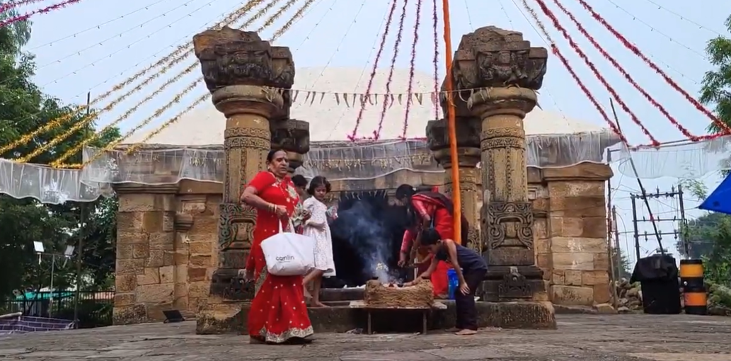 The Mandir is decorated during the Navratris
