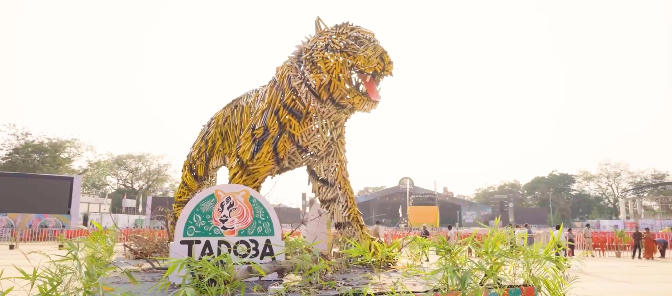 A large tiger model displayed at the Tadoba Festival[1]