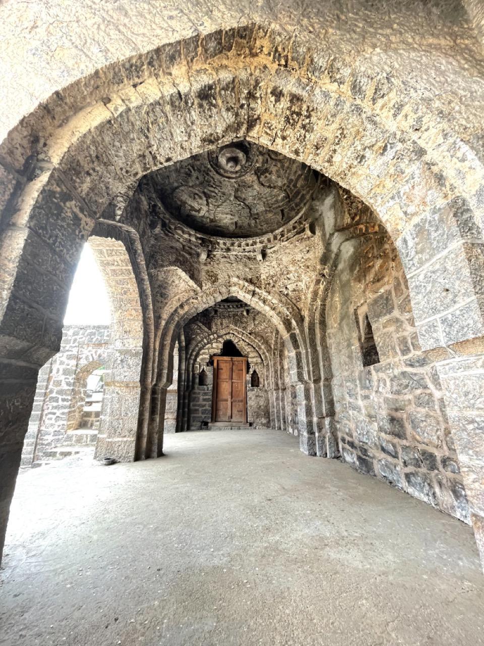 Detailed carvings and arches within Naldurg Fort, illustrating the cultural fusion of architectural styles and ornamental design. (Source: CKA Archives)