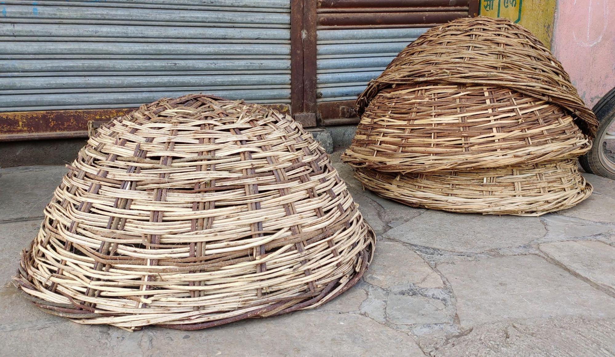 Zhaap baskets displayed for sale at Paranda market. (Source: CKA Archives)