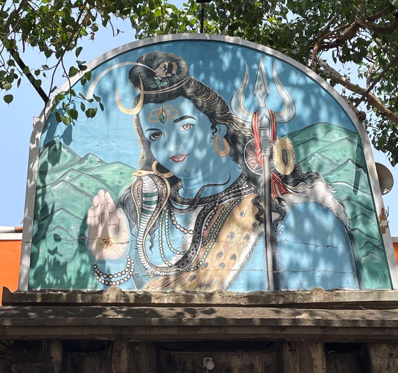 Wall art depicting Bhagwaan Shiv, which was added much later.  (Source: CKA Archives)