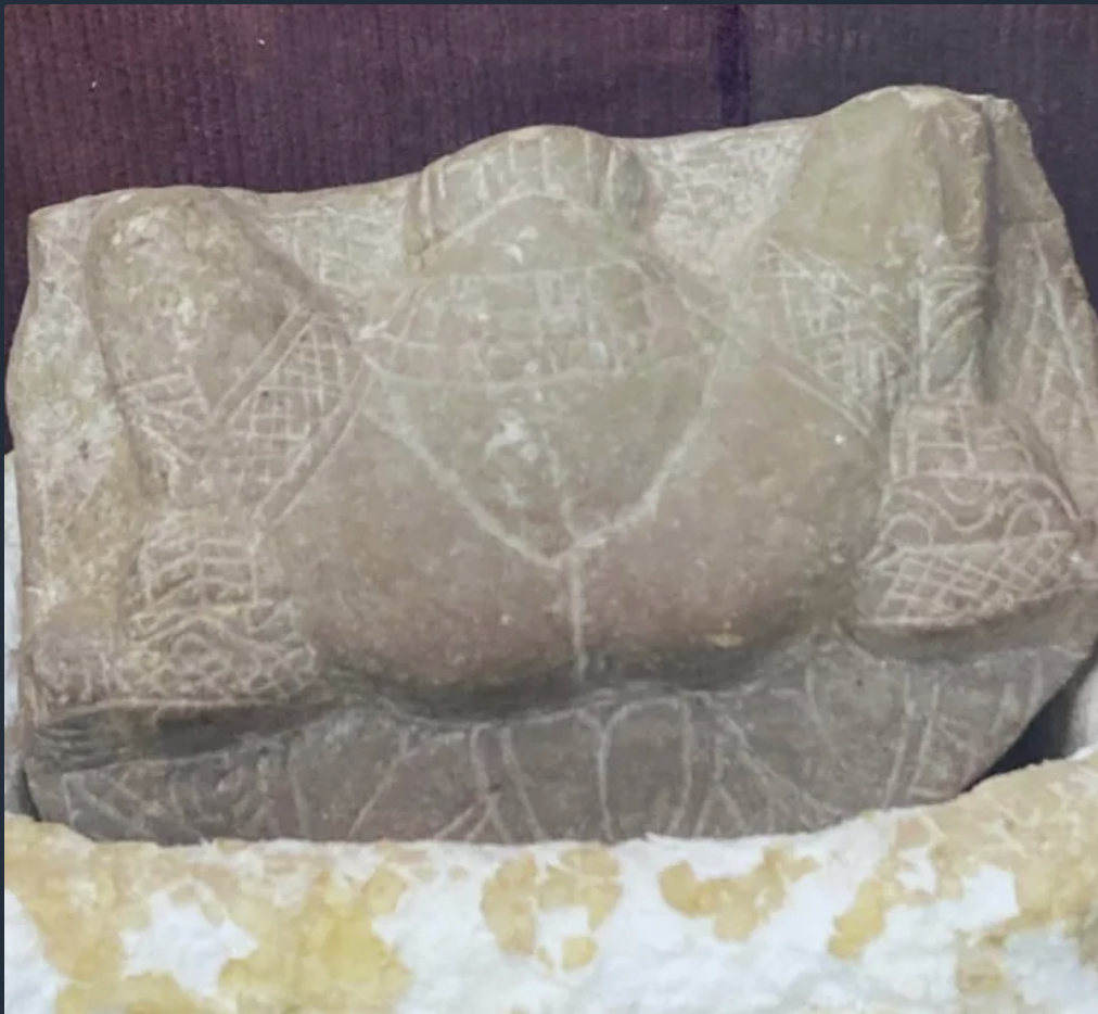 A stone sculpture of Lajjagor with other carved details found at Ter. (Source: CKA Archives)