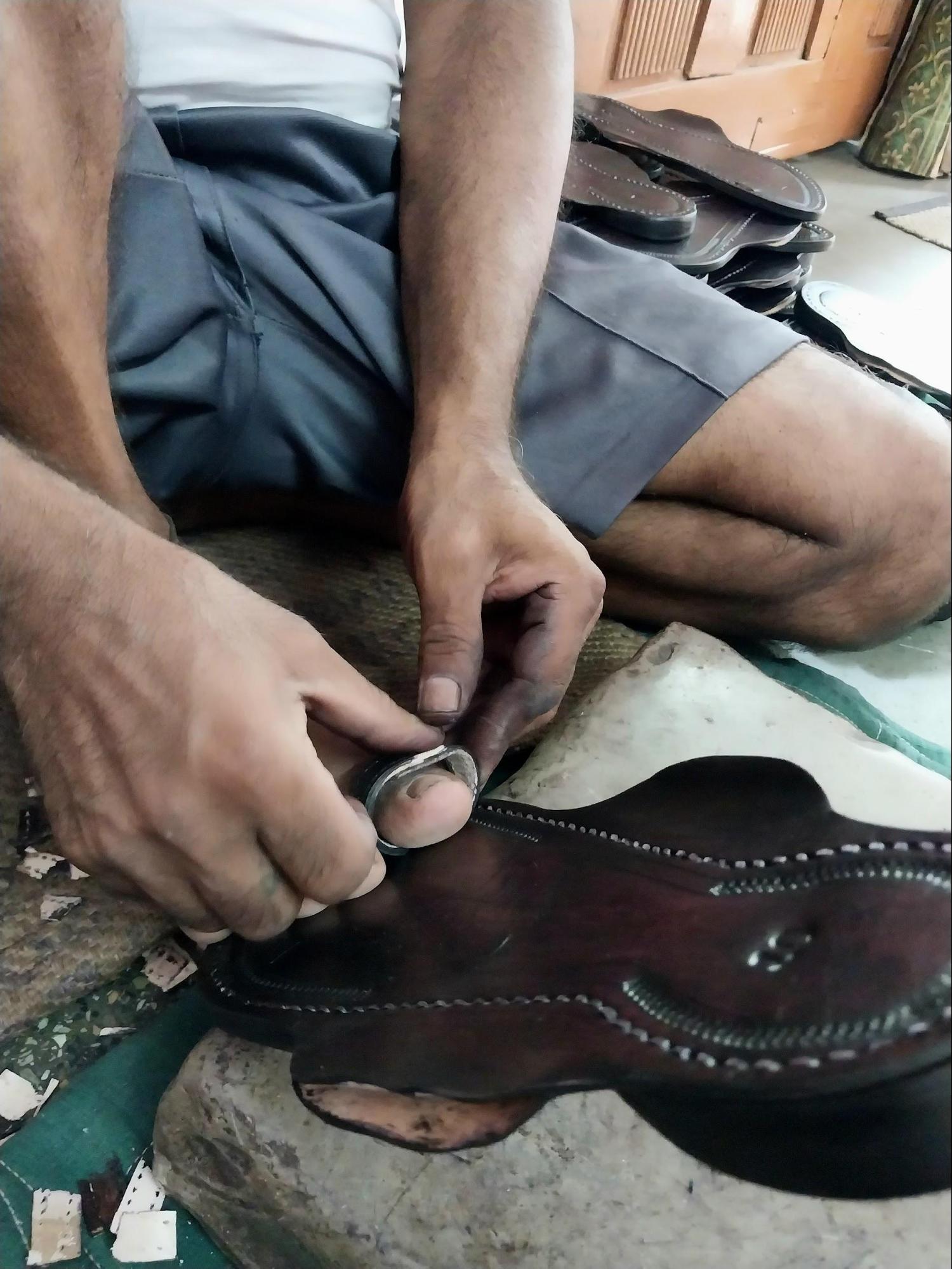 The thumb strap is measured and fitted carefully to ensure comfort and stability. Source: CKA Archives