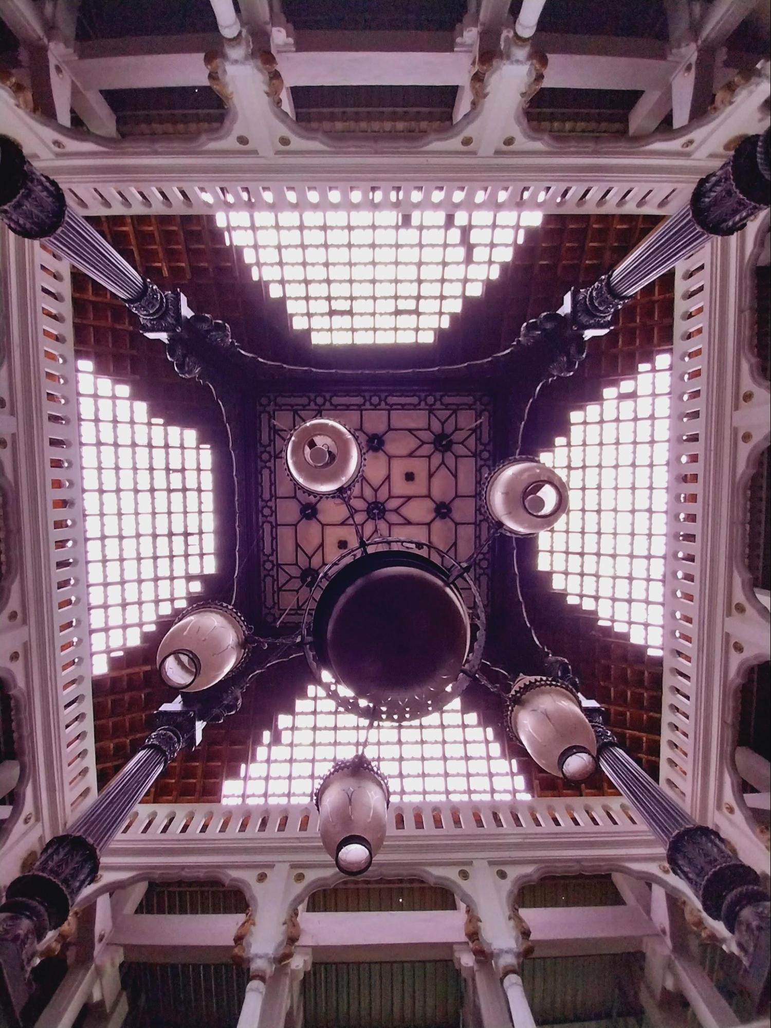 The intricate roof design of Bhavani Mandap, showcasing beautiful architectural details. (Source: CKA Archives)