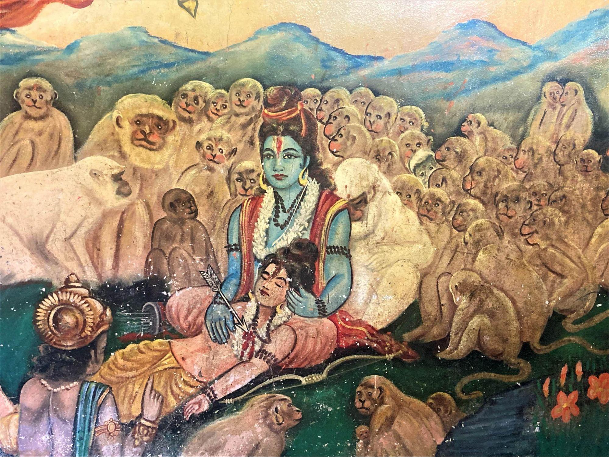 The mandir’s walls are adorned with beautiful illustrations from the epics Ramayan and Mahabharat.(Source: CKA Archives)