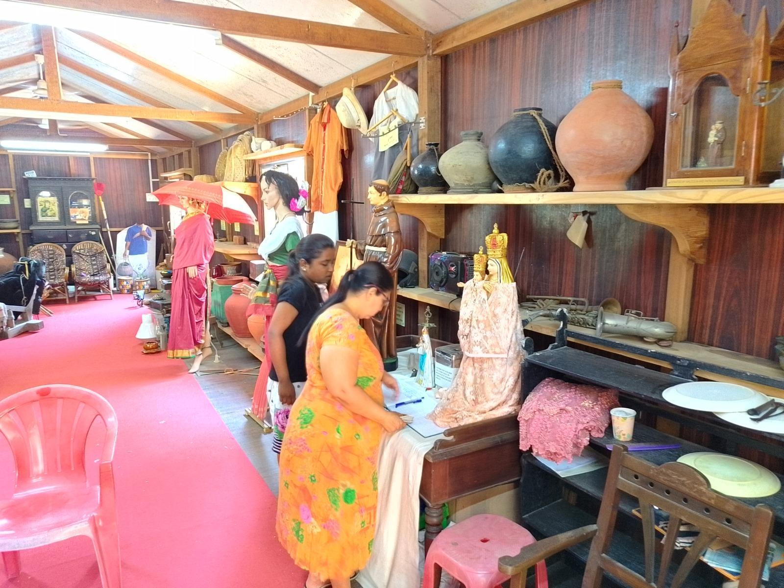 Sculptures of Saint Gonzalez Garcia and ‘Our Lady’ at Kaka Baptista East Indian Museum, devotional figures central to East Indian Catholic traditions. (Source: CKA Archives)