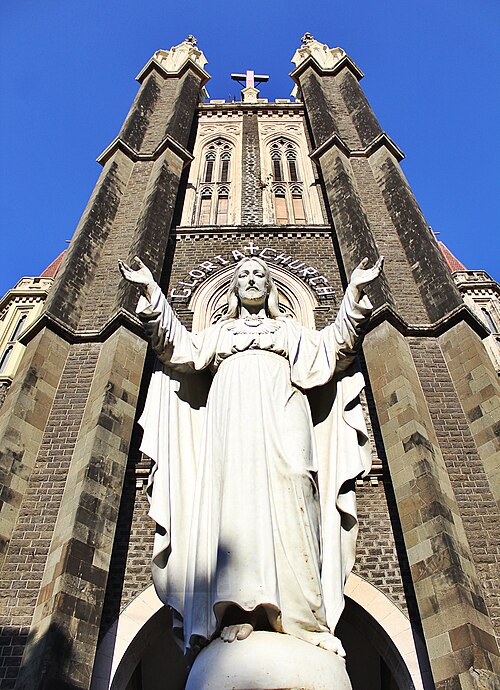 Gloria Church in Byculla, built between 1911 and 1913 in the English Gothic style, stands on the legacy of the original 16th-century church in Mazgaon, Mumbai City.[11]