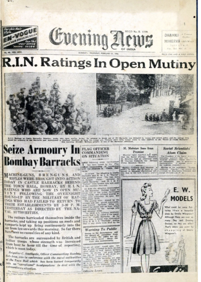 Front page of the newspaper Evening News reporting the event.