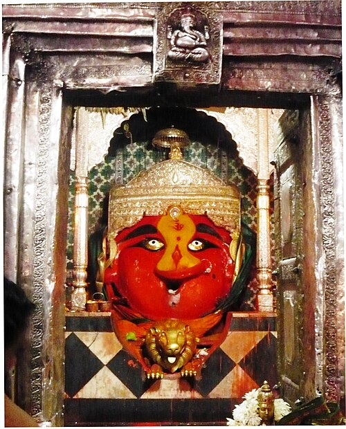 Murti of Renuka Devi atRenuka Devi Mandir,Mahur. The Devi is venerated in her maternal aspect and remains central to the Mandir’s long-standing tradition.