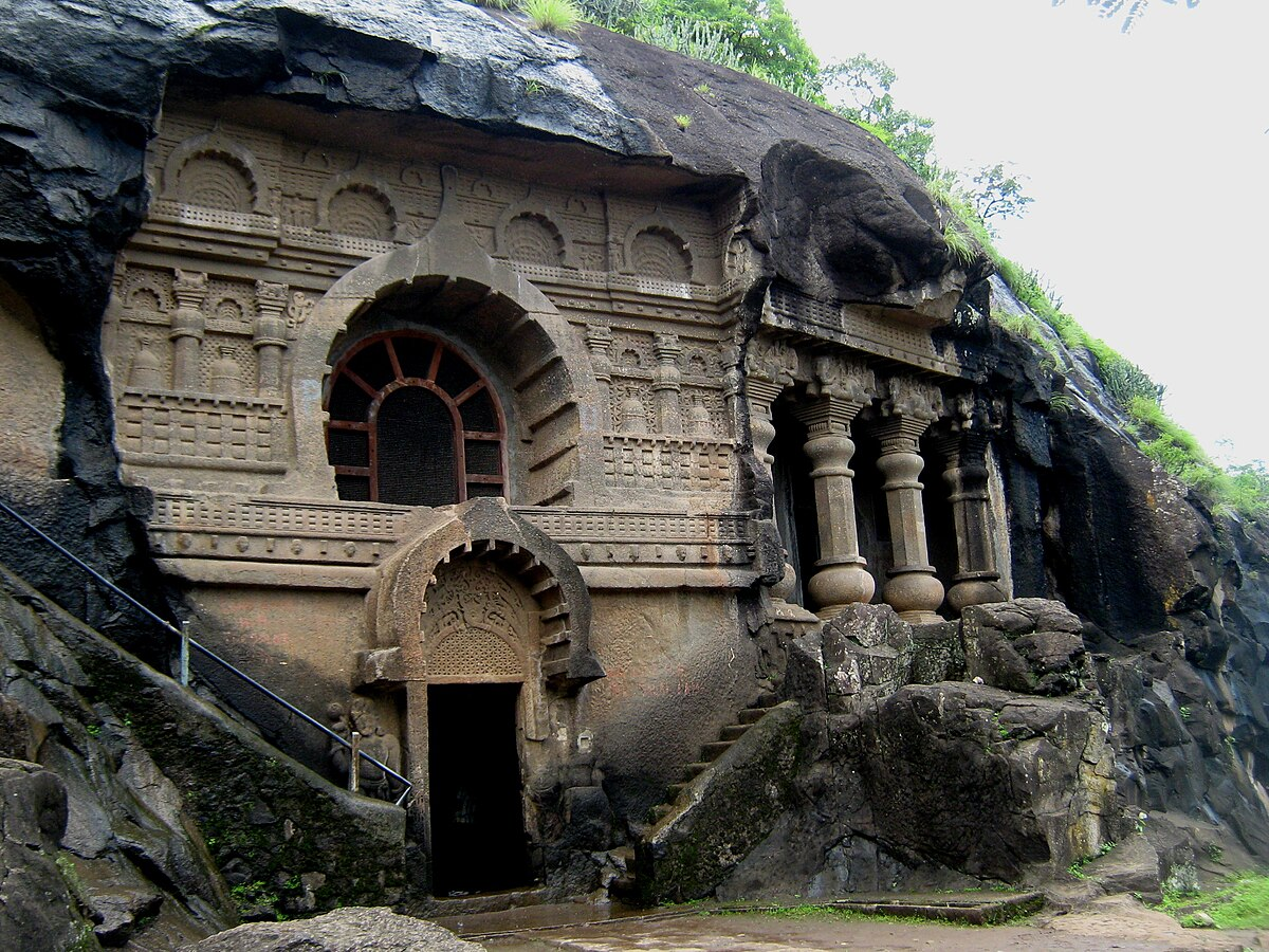 The Pandavleni Caves (Trirashmi Caves) follow Buddhist architectural style and are carved from locally available basalt rock.[1]