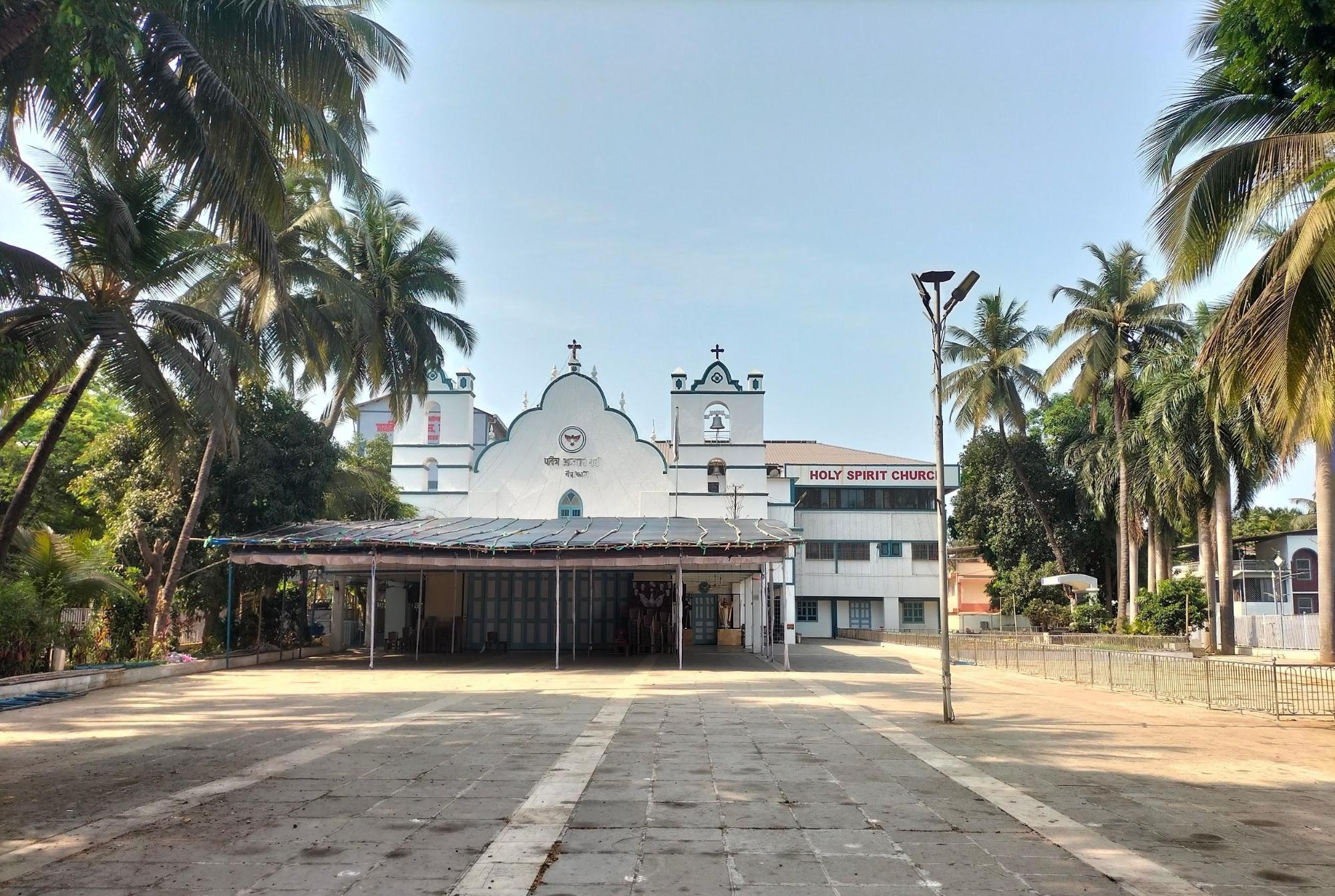 Exterior view of the Holy Spirit Church at Nandakhal, built by the Portuguese in 1573, featuring a plain facade typical of early colonial churches. (Source: CKA Archives)