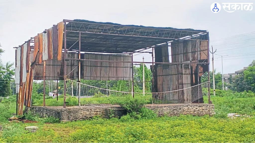 The open-air rangmanch in Pathri, built on a stone platform, once served as a venue for local performances and festivals.[2]