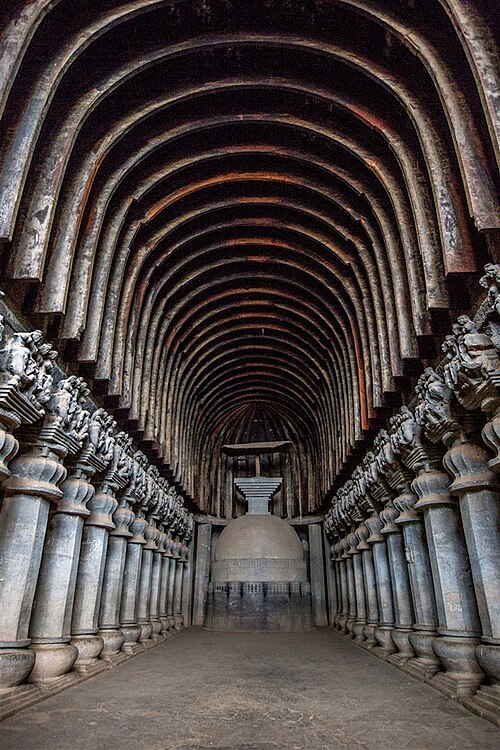The chaityagriha of Karla Caves, Lonavala, Pune district, which is considered by many to be among the finest and best-preserved examples of its kind in India.[27]
