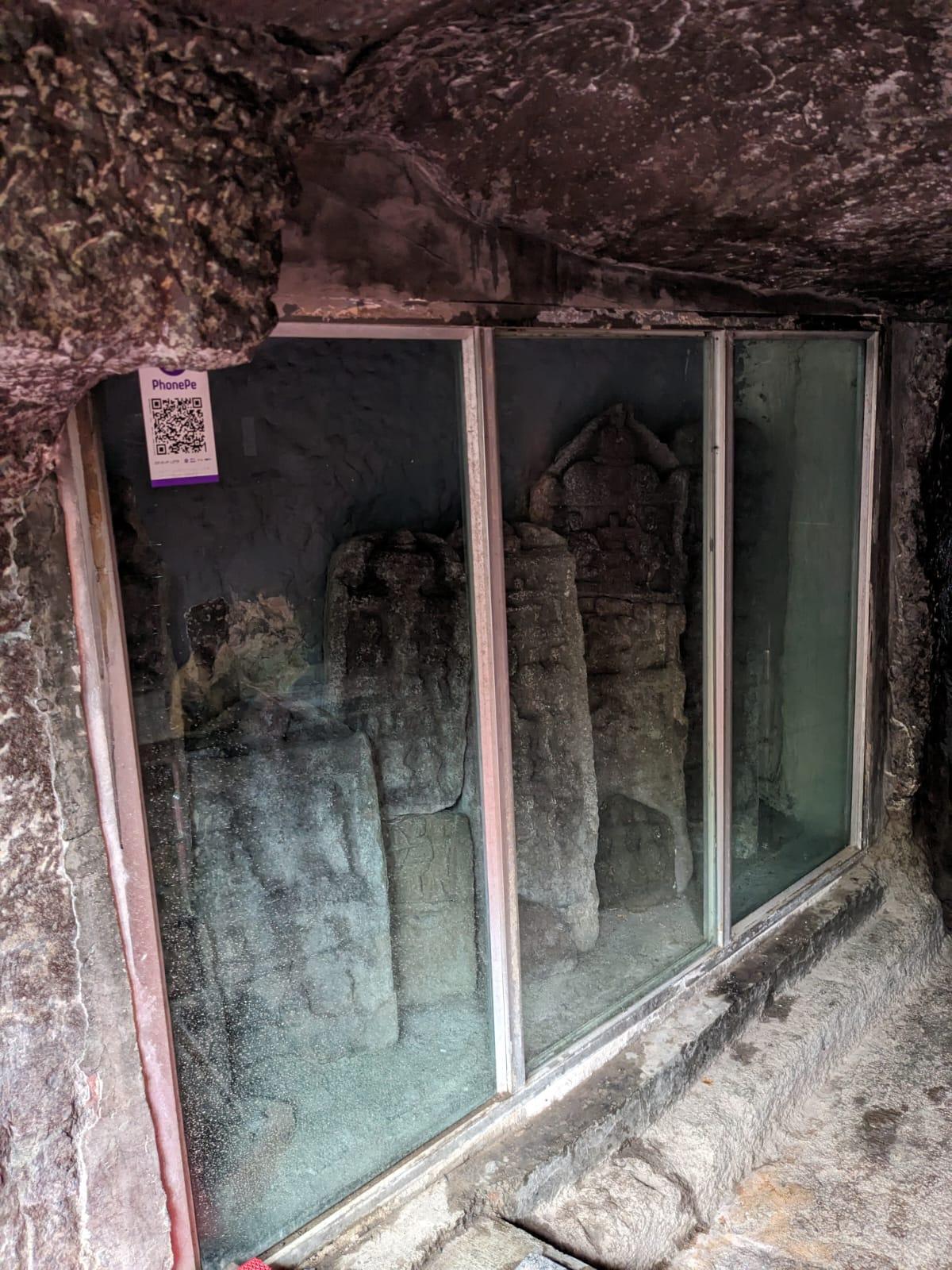 Weathered veergals in the cave, estimated to be several centuries old. (Source: CKA Archives)