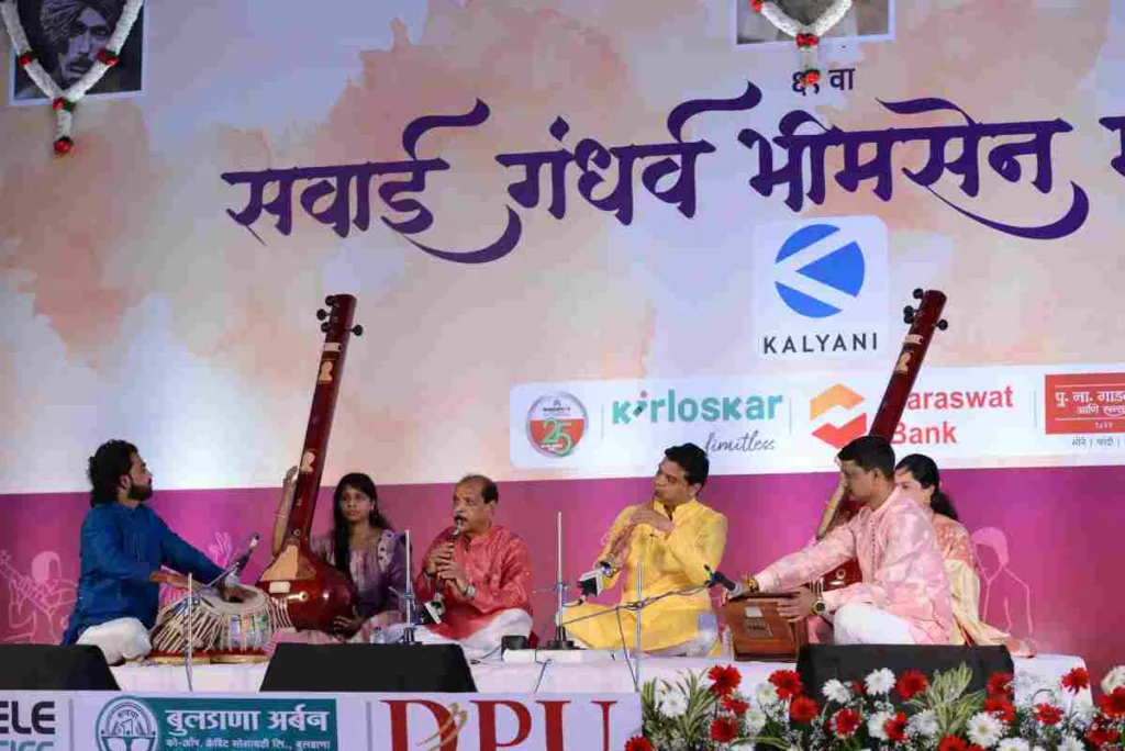 A performance at the Sawai Gandharva Bhimsen Mahotsav, Pune’s iconic Indian classical music festival that brings together maestros and rising talents on a single stage.[7]
