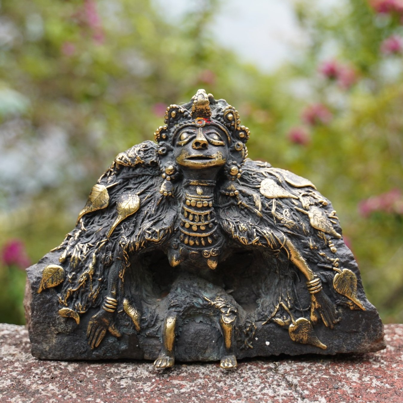The inaugural Rock Dhokra piece crafted at Devrai Art Village, depicting a Nature Devi. The artwork integrates brass casting with natural stone, which is said to mark the introduction of this technique.[2]
