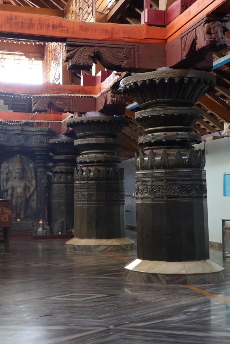 Intricately carved pillars inside the mandap(Source: CKA Archives)