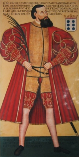 Painting of João de Castro, Viceroy of Portuguese India, whose writings include one of the earliest known descriptions of Thane and the surrounding Salsette region.