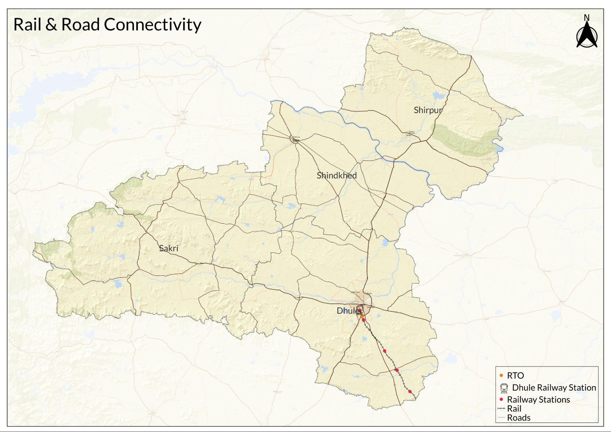 Dhule Railway Station, the district’s main rail terminus connecting it to Chalisgaon and other major routes.