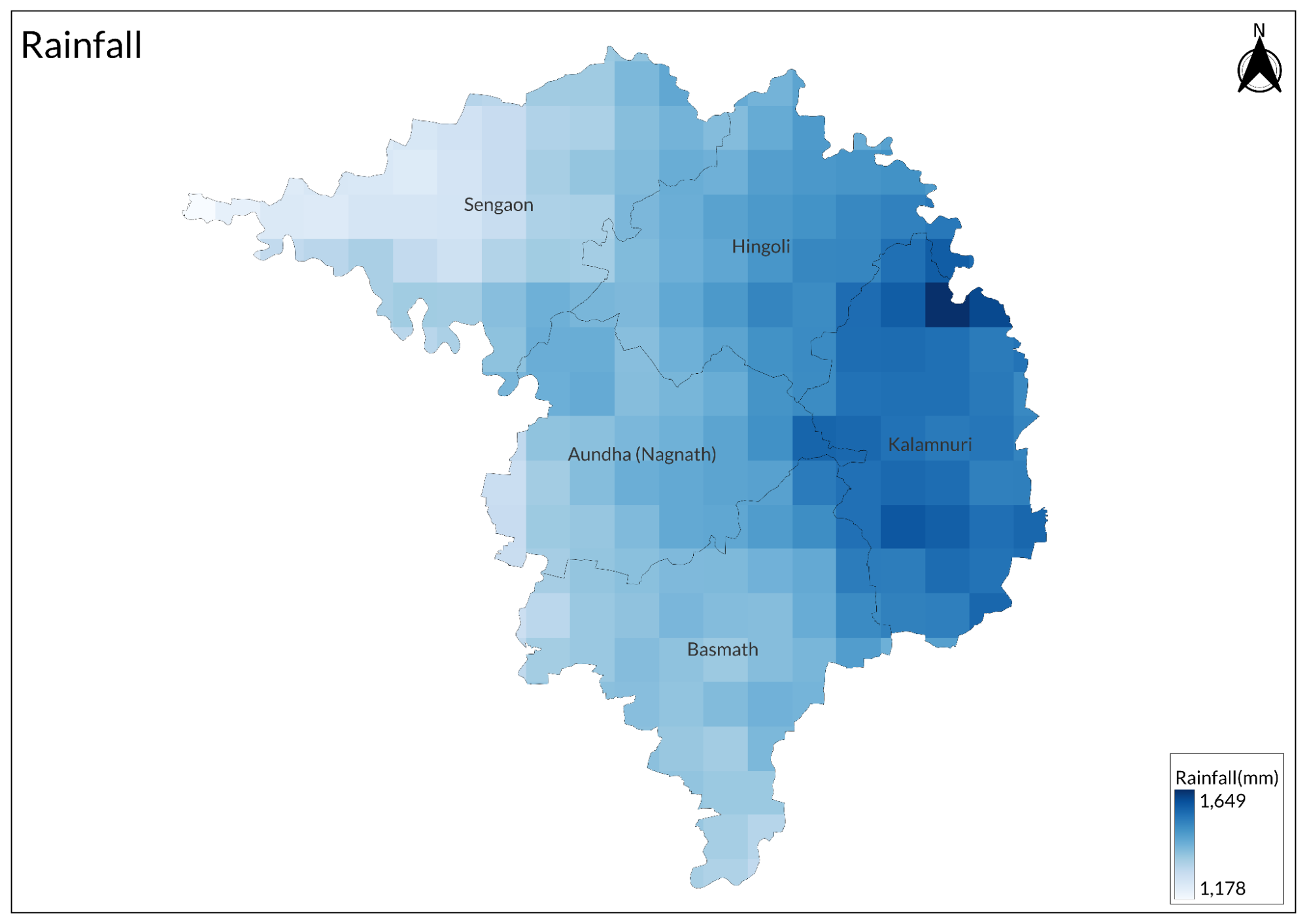 Secondary minerals present in the district include zeolites, which occur in the vesicular cavities of basaltic rocks.