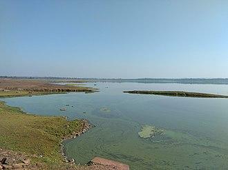 A dam on the Dina river at Regadi near Chamorshi