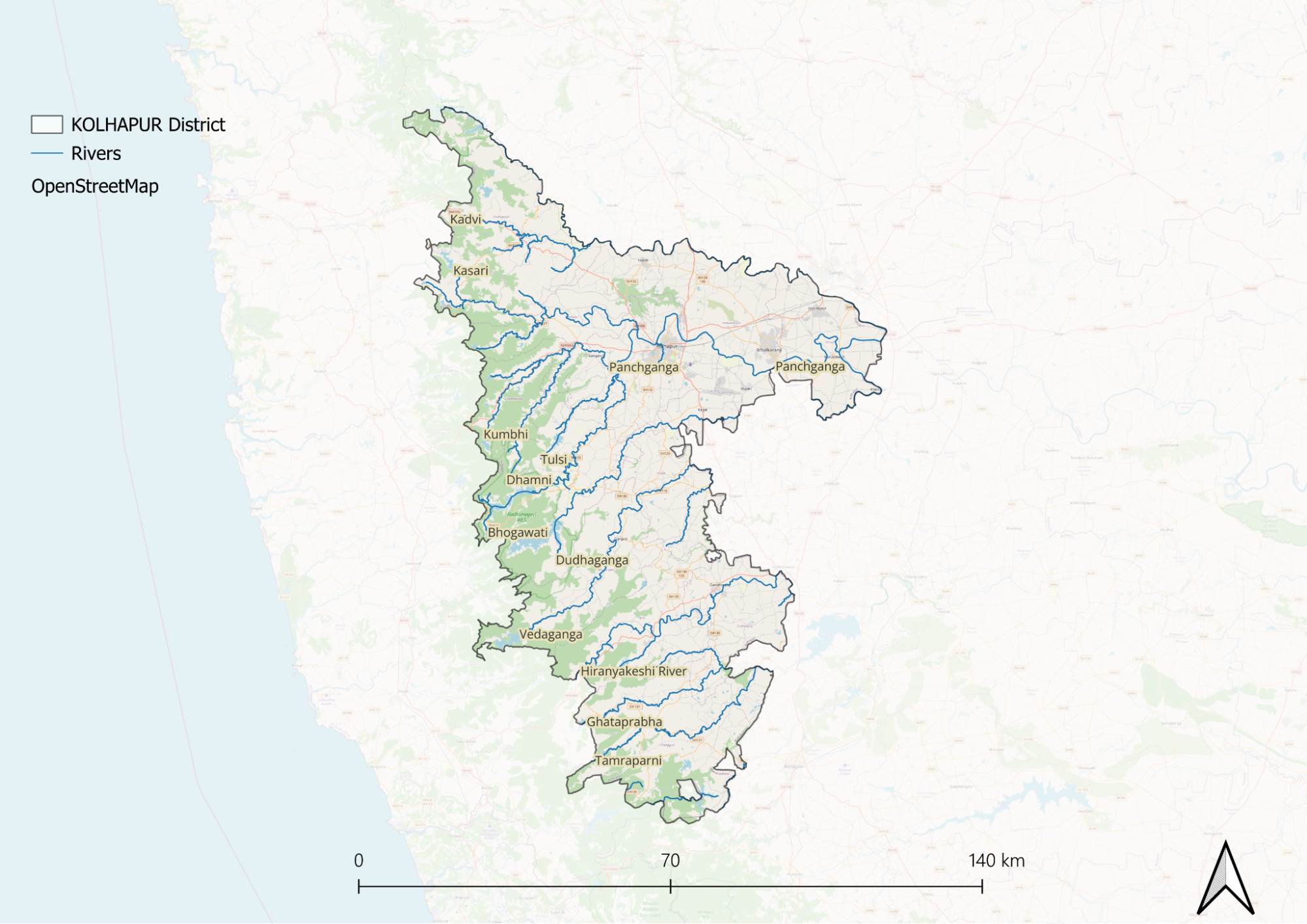 A dam on the Dina river at Regadi near Chamorshi