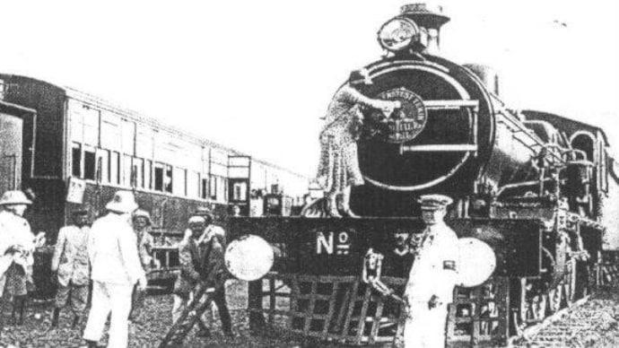 The first train in India, running from Bombay to Thane in 1864, covering 34 km.