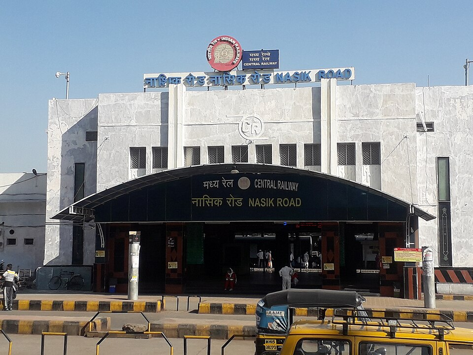 Nashik Road Station, the district’s main railhead which lies on the Mumbai–Bhusawal line.