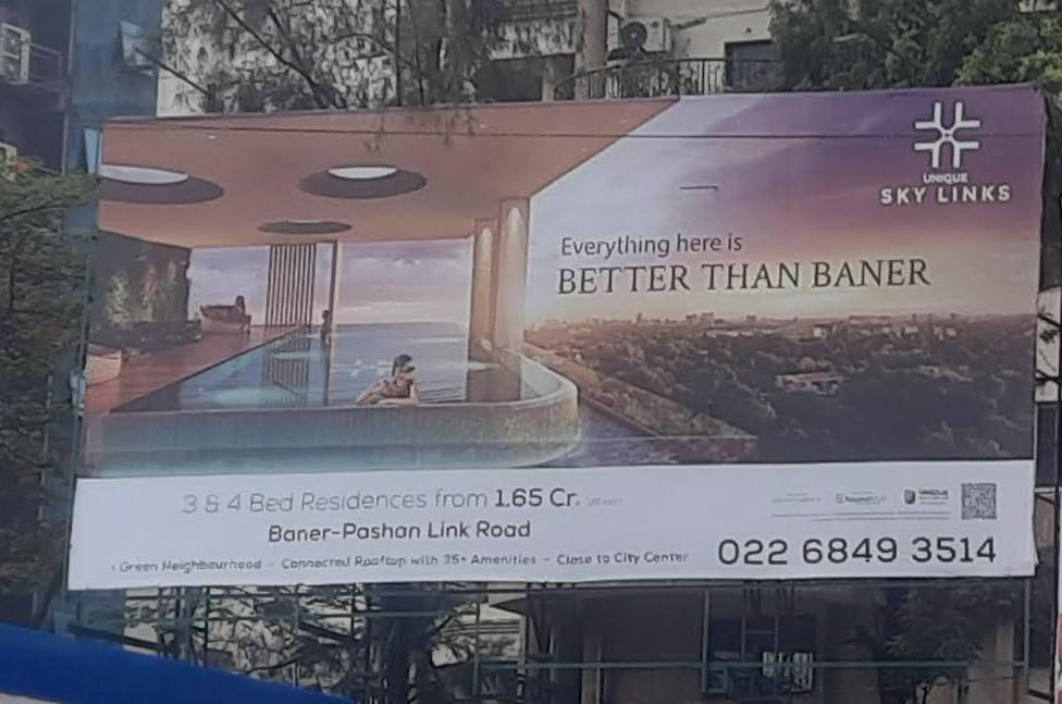A billboard promoting new property developments on Pune’s outskirts. (Source: CKA Archives)