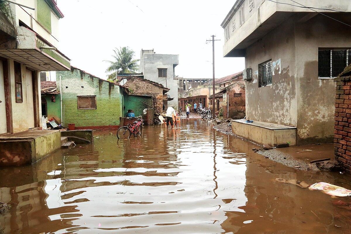 Road in Herwad village after the 5-day 2019 flood.