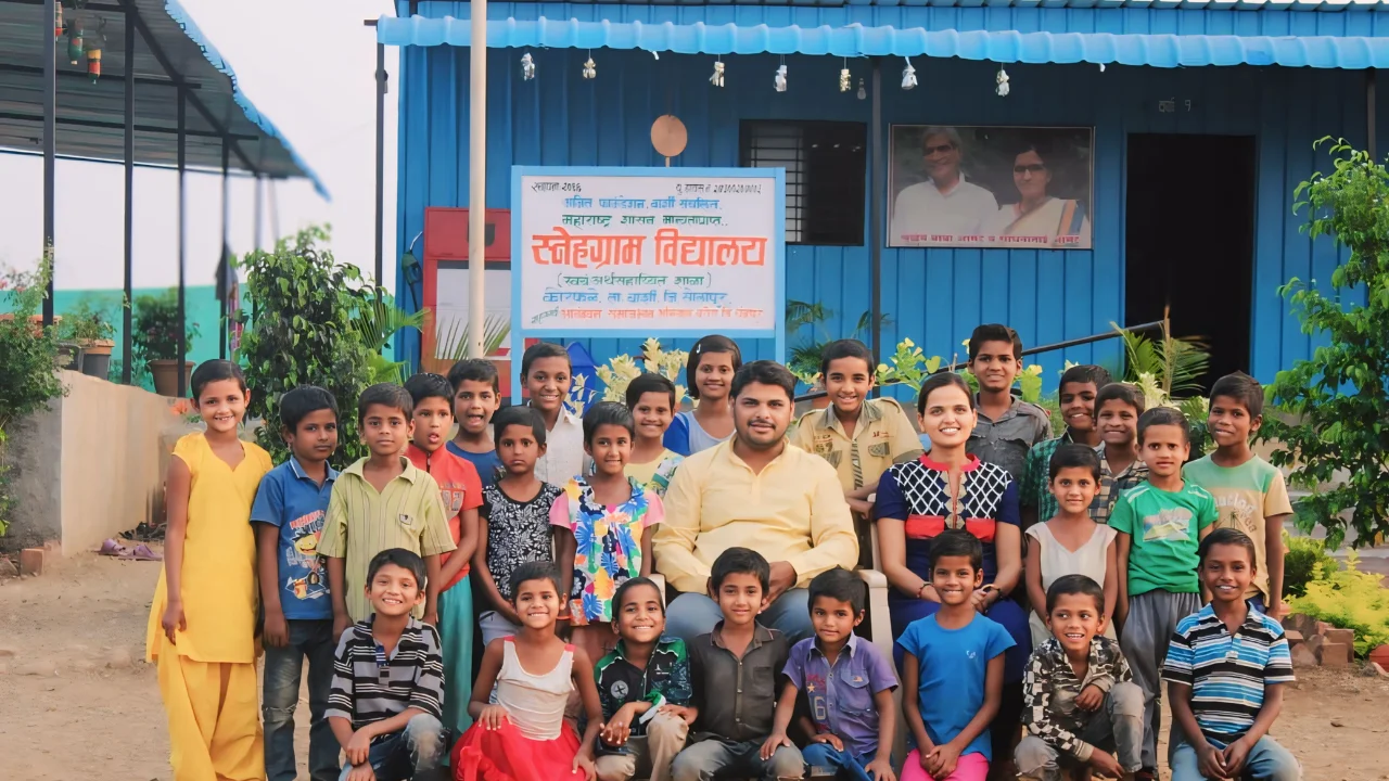 Students at the Snehgram Vidyalaya, which was established by the Ajit Foundation