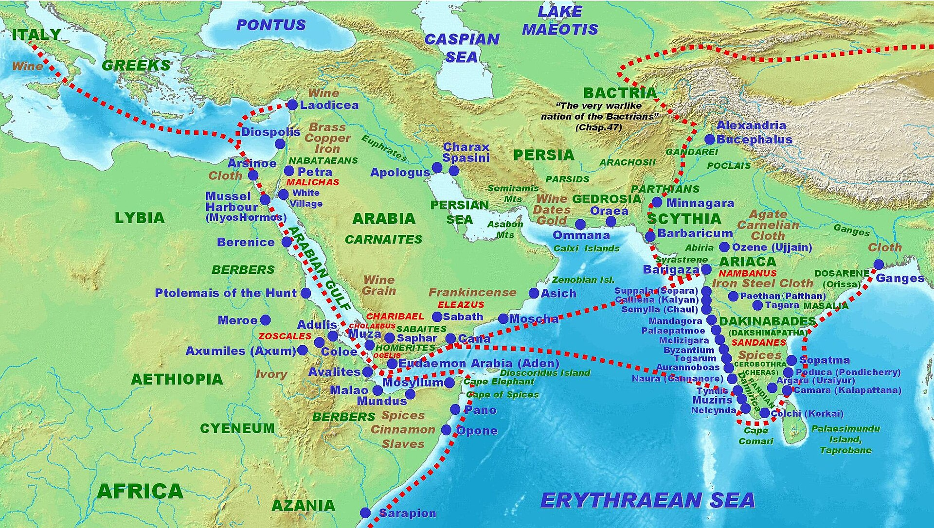 A map tracing Indo-Roman trade routes based on thePeriplus Maris Erythraei, a Greco-Roman maritime guide from the 1st century CE. Interestingly, the port ofCalliena mapped hereis identified by many scholars to be the present-dayKalyan. Its inclusion in this text underscores Kalyan’s commercial prominence and deep antiquity as part of the transoceanic trade network between the Roman Empire and the Indian subcontinent.